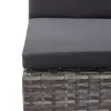  5-részes szürke polyrattan kerti bútorszett párnákkal