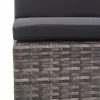  5-részes szürke polyrattan kerti bútorszett párnákkal