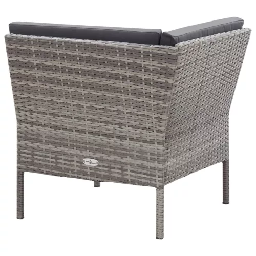  6-részes szürke polyrattan kerti ülőgarnitúra párnákkal