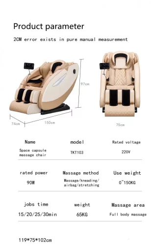 Zero gravity deluxe massage chair