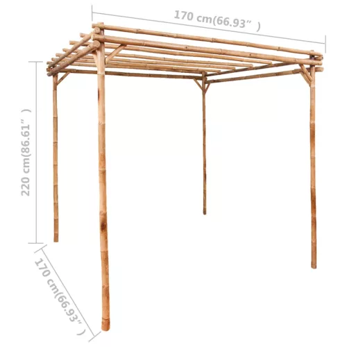  bambuszpergola 170 x 170 x 220 cm 