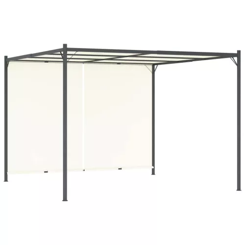  fehér-krémszínű acélpergola állítható tetővel 3 x 3 m 