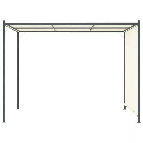  fehér-krémszínű acélpergola állítható tetővel 3 x 3 m 