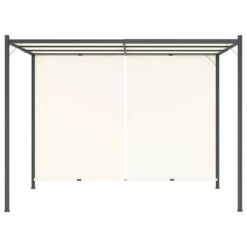  fehér-krémszínű acélpergola állítható tetővel 3 x 3 m 