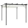  fehér-krémszínű acélpergola behúzható tetővel 3 x 3 m