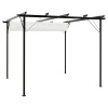  fehér-krémszínű acélpergola behúzható tetővel 3 x 3 m