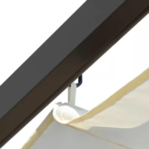  fehér-krémszínű acélpergola behúzható tetővel 3 x 3 m