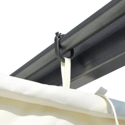  fehér-krémszínű acélpergola behúzható tetővel 3 x 3 m