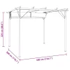  fehér-krémszínű acélpergola behúzható tetővel 3 x 3 m
