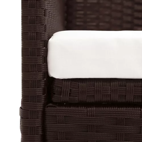  barna polyrattan kerti kanapé napellenzővel