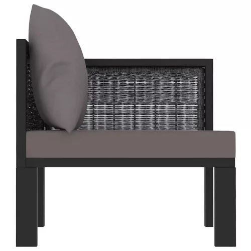  antracitszürke polyrattan sarokkanapé-elem bal oldali karfával 