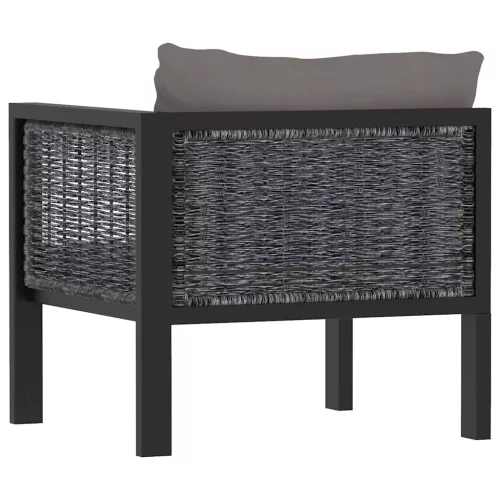  antracitszürke polyrattan sarokkanapé-elem bal oldali karfával 
