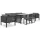  8 részes antracitszürke kerti polyrattan ülőgarnitúra párnákkal