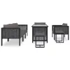  8 részes antracitszürke kerti polyrattan ülőgarnitúra párnákkal