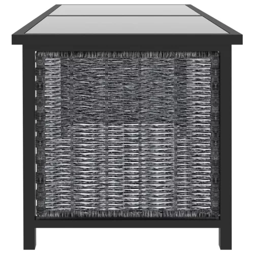  8 részes antracitszürke kerti polyrattan ülőgarnitúra párnákkal