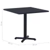  fekete kerti asztal 80 x 80 x 75 cm