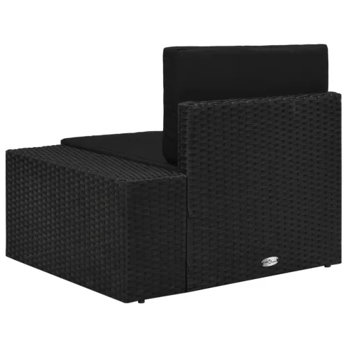  fekete polyrattan sarokkanapé-elem bal oldali karfával
