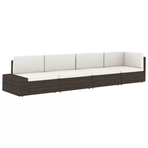  fekete polyrattan sarokkanapé-elem bal oldali karfával