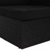  fekete polyrattan sarokkanapé-elem