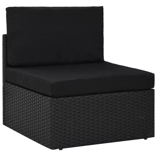  2 részes fekete polyrattan kerti ülőgarnitúra
