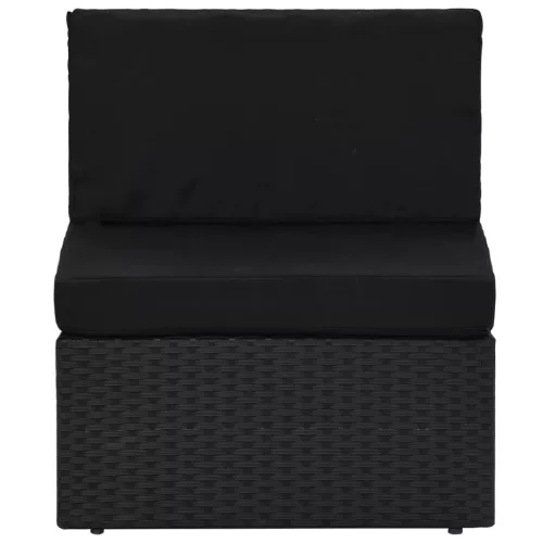  2 részes fekete polyrattan kerti ülőgarnitúra