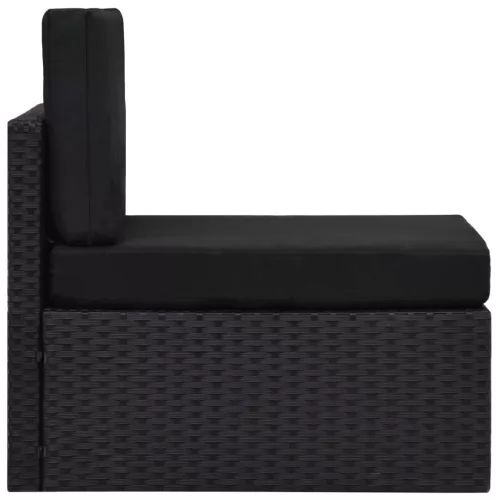  2 részes fekete polyrattan kerti ülőgarnitúra