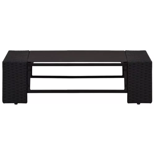  2 részes fekete polyrattan kerti ülőgarnitúra