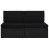  2 személyes fekete elemes polyrattan kanapé