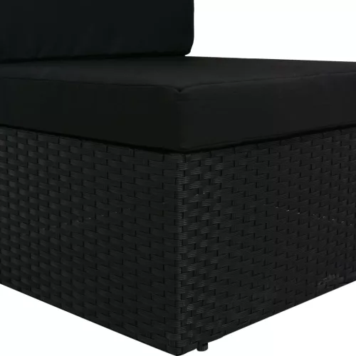  2 személyes fekete elemes polyrattan kanapé