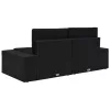  2 személyes fekete elemes polyrattan kanapé