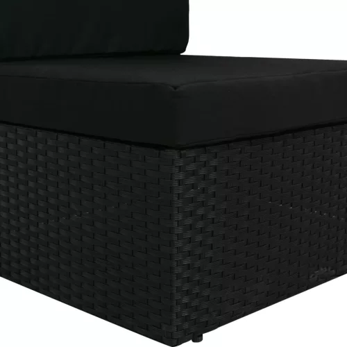  2 személyes fekete elemes polyrattan kanapé