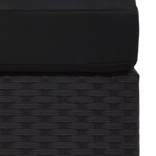  2 személyes fekete elemes polyrattan kanapé