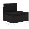  2 személyes fekete elemes polyrattan kanapé