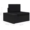  2 személyes fekete elemes polyrattan kanapé