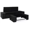  3 részes fekete polyrattan kerti ülőgarnitúra