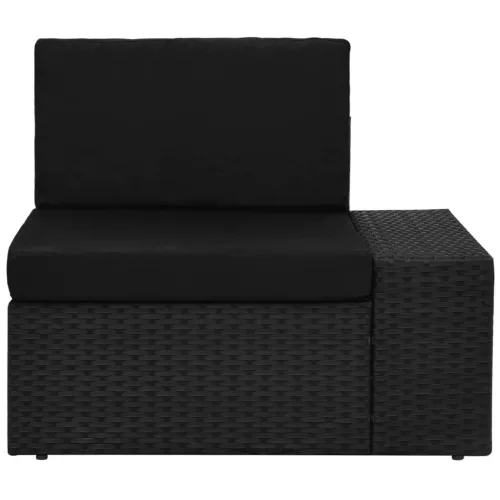 3 részes fekete polyrattan kerti ülőgarnitúra