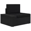  3 részes fekete polyrattan kerti ülőgarnitúra