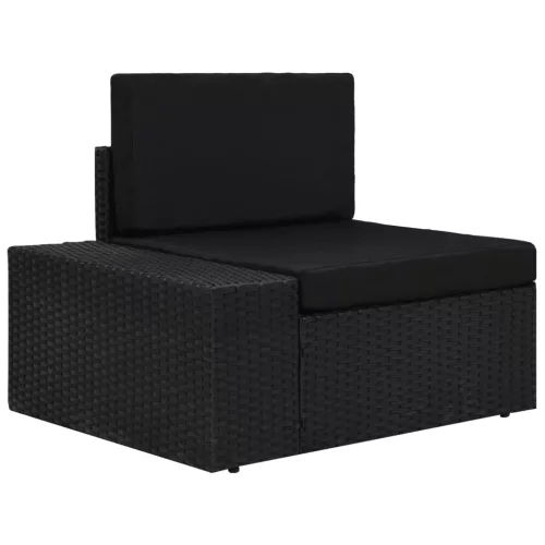  3 részes fekete polyrattan kerti ülőgarnitúra