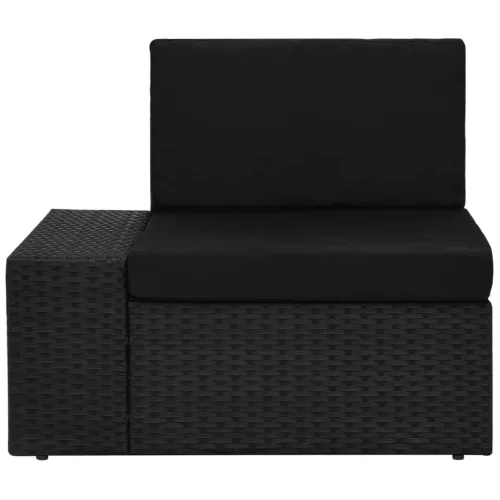  3 részes fekete polyrattan kerti ülőgarnitúra