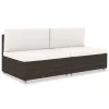  2 személyes barna elemes polyrattan kanapé