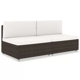  2 személyes barna elemes polyrattan kanapé