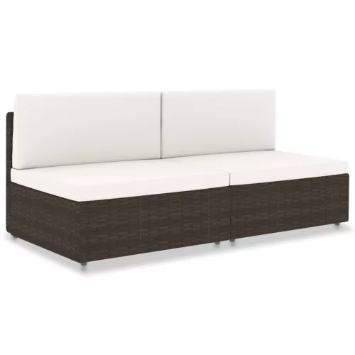  2 személyes barna elemes polyrattan kanapé