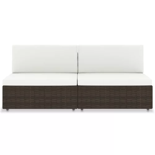  2 személyes barna elemes polyrattan kanapé