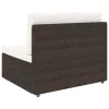  2 személyes barna elemes polyrattan kanapé