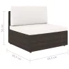  2 személyes barna elemes polyrattan kanapé