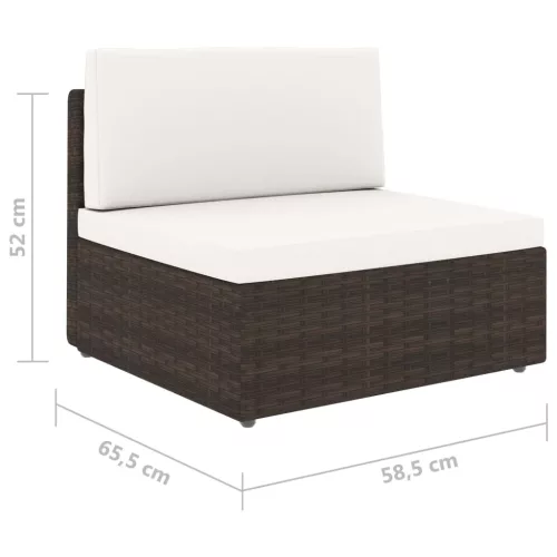  2 személyes barna elemes polyrattan kanapé