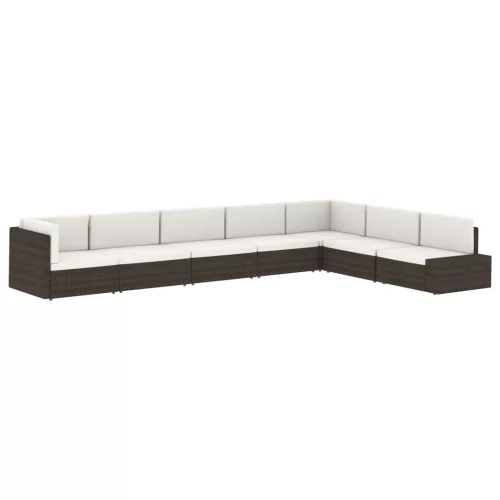  2 személyes barna elemes polyrattan kanapé