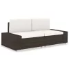  2 személyes barna elemes polyrattan kanapé