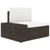  2 személyes barna elemes polyrattan kanapé