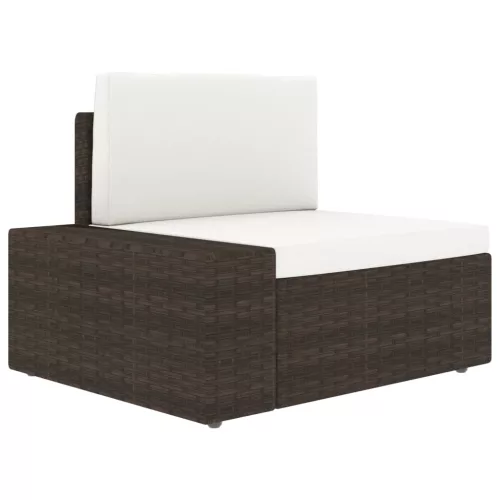  2 személyes barna elemes polyrattan kanapé
